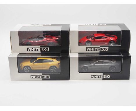 A group of limited edition 1:43 scale models by WHITEBOX, comprising of Lamborghini automobiles to include a 2013 Lamborghini