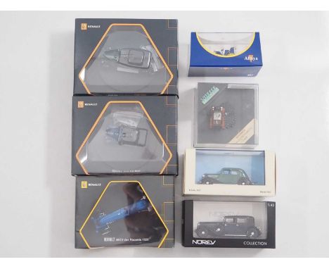 A group of 1:43 scale models by NOREV, UNIVERSAL HOBBIES, VITESSE and ALTAYA, comprising of early Renault automobiles to incl