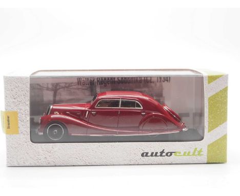 A 1:43 scale AUTOCULT '04014' Ltd edition hand built resin model of a 1934 Walter Regent Sodomka, edition of 333 - VG/E in G/