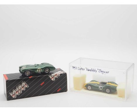 A pair of 1:43 scale WESTERN MODELS hand built white metal models, comprising of a 'No 23' 1955 Aston Martin DB 3S (Le Mans a