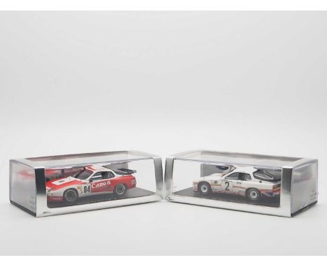 A pair of 1:43 scale hand built resin models by SPARK (MINIMAX), comprising of a  'S0982' 1980 Porsche 924 GT and a 'S0989' 1