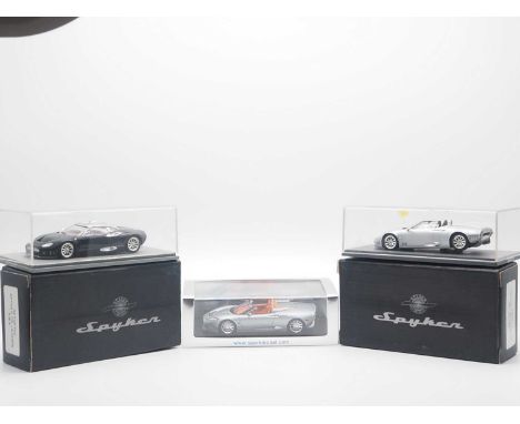 A group of hand built 1:43 scale resin models by SPARK (MINIMAX) and REPLICARS, comprising of a SPARK 'S2155' 210 Spyker C8 A