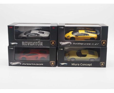 A group of 1:43 scale models by MATTEL HOT WHEELS ELITE, comprising of Lamborghini automobiles to include a 2007 Lamborghini 