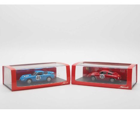 A pair of 1:43 scale hand built resin models by SPARK (MINIMAX), comprising of a  'S01334' 1961 Abarth 700 S (Le mans) and a 