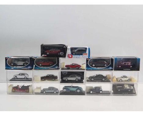 A group of boxed and unboxed 1:43 scale models to include SOLIDO, BBURAGO and MONDO MOTOR, comprising of Lancia automobiles -