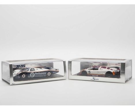 A pair of 1:43 scale hand built resin models by SPARK (MINIMAX), comprising of a  'S0759' 1987 Jaguar XJR-8 (Le Mans) and a '