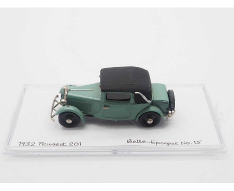 A 1:43 scale BELLE-EPOQUE hand built resin model of a 1932 Peugeot 201 - VG, unboxed