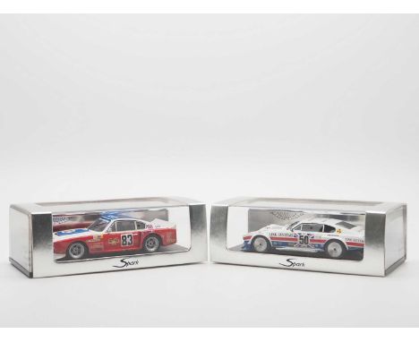 A pair of 1:43 scale hand built resin models by SPARK (MINIMAX), comprising of a  'S0571' 1977 Aston Martin V8 9Le Mans) and 