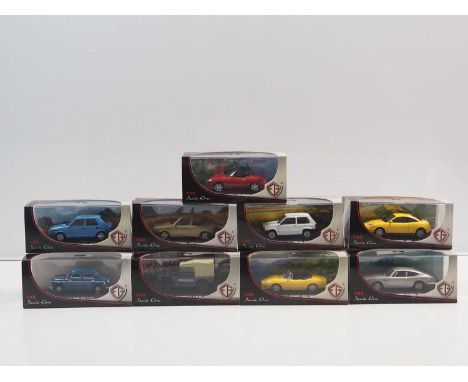 A group of 1:43 scale models by EDISON GIOCATTOLI, comprising of Fiat and Auto Bianchi automobiles - VG/E in G/VG perspex cas