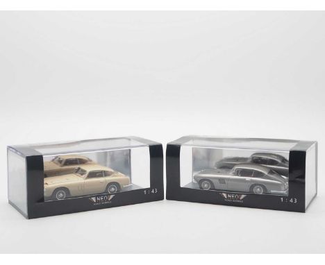 A pair of 1:43 scale hand built resin models by NEO, comprising of a 'NEO45590' 1953 Pegaso Z 102 Berlinetta Tour S1 and a 'N