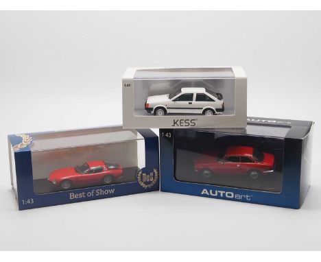 A group of 1:43 scale models by AUTO ART, BEST OF SHOWS and KESS, comprising of an AUTO ART '50101' 1967 Alfa Romeo 1750 GTV 