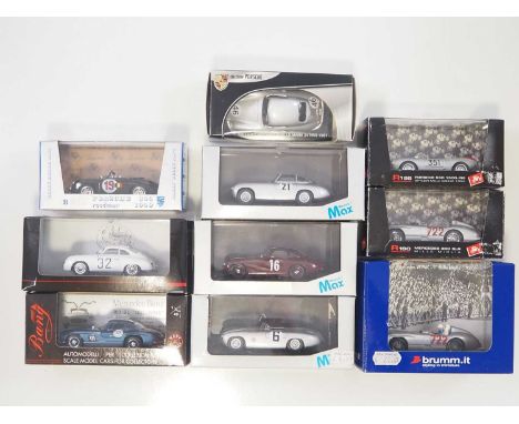 A group of 1:43 scale diecast models by BRUMM, MODELS MAX, BANG, EDISION GIOCATTOLI and HIGH SPEED, comprising of 1950s Merce