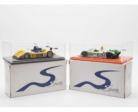 A pair of 1:43 scale hand built resin models by SPARK (MINIMAX), comprising of a 'SCCG 10' 2001 Courage C60 Peugeot (Le Mans)