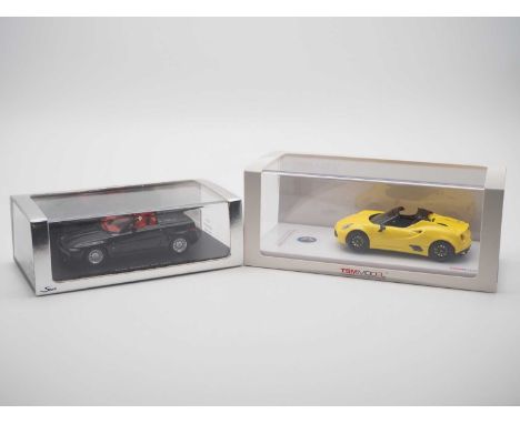 A pair of hand built resin 1:43 scale models by SPARK and TSM, comprising of a 'S0399' SPARK 1992 Alfa Romeo RZ Spider and a 