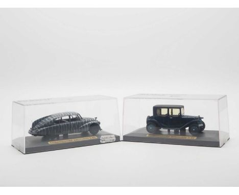 A pair of 1:43 scale hand built resin models by HYNEK KNOPP, comprising of a 1924 Tatra 11 Limousine and a 1936 Tatra T.57A -