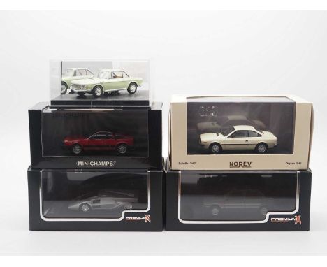 A group of 1:43 scale models by NOREV, PREMIUM X, MINICHAMPS and VITESSE, comprising of Lancia automobiles to include a PREMI