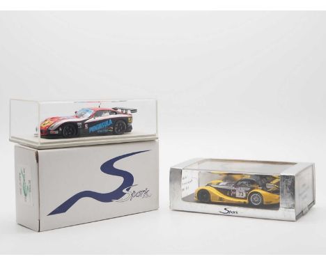 A pair of 1:43 scale hand built resin models by SPARK (MINIMAX), comprising of a 'SCTR 05' 2003 TVR Tuscan R  (British GT) an