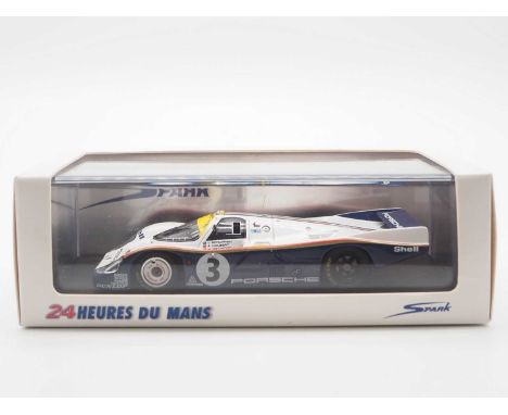 A 1:43 scale SPARK (MINIMAX) 'S43 LM83'  hand built resin model of a 1983 Porsche 956 (Le Mans)  - VG/E in G/VG perspex case 