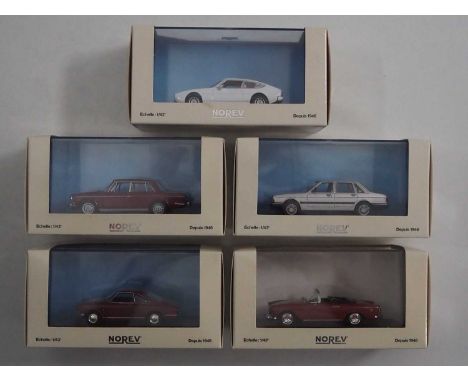 A group of 1:43 scale models by NOREV, comprising of Simca automobiles to include a 1962 SIMCA 1000 Coupe Bertone and a 1976 