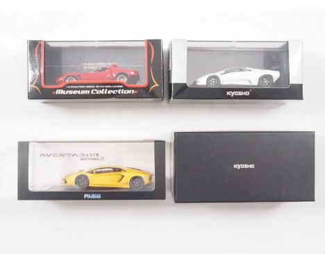 A group of 1:43 scale models by KYOSHO and  FUJIMI, comprising of Lamborghini automobiles to include a 2011 FUJIMI Lamborghin