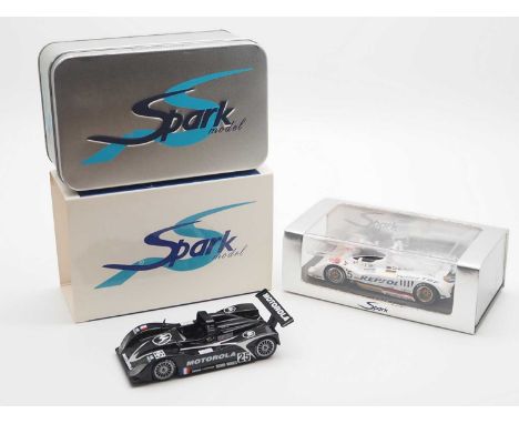 A pair of 1:43 scale hand built resin models by SPARK (MINIMAX), comprising of a  'S0323' 1997 Kremer K8 (Le Mans) and a 'SCL