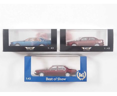 A group of hand built resin 1:43 scale models by NEO and BEST OF SHOW, comprising of a BEST OF SHOW 1974 Maserati Quattroport