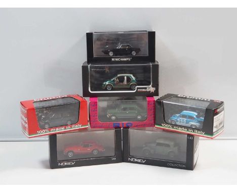 A group of 1:43 scale models by MINCHAMPS, RIO, PREMIUM X, RIO and NOREV, comprising of Fiat automobiles to include a MINICHA