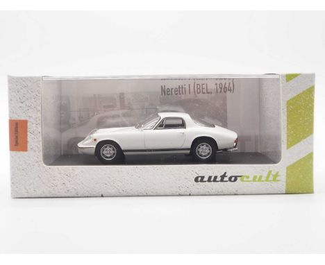 A 1:43 scale AUTOCULT '05029', Ltd edition hand built resin model of a 1964 Neretti 1, edition of 333 - VG/E in G/VG perspex 