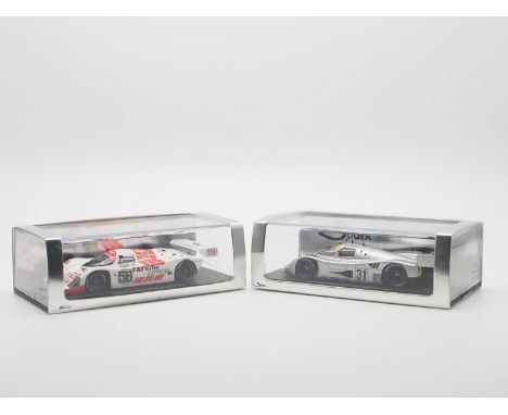 A pair of 1:43 scale hand built resin models by SPARK (MINIMAX), comprising of a  'S01251' 1991 Sauber Mercedes Benz C11 (Le 