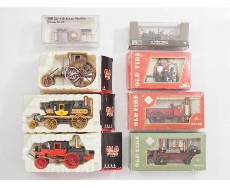 A group of 1:43 scale models from the BRUMM 'Old Fire' collection,  comprising of assorted early steam powered road vehicles,