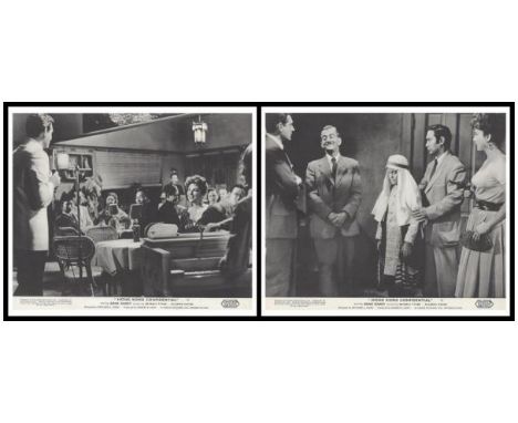 Hong Kong Confidential 1958 Original Set Of Lobby Cards. Condition C9 near mint, see glossary for condition scale. Hong Kong 