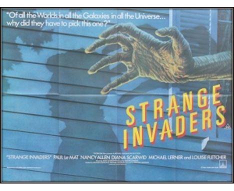 Collection of 5 Movie posters. Strange invaders UK quad folded. Condition C9 near mint, see glossary for condition scale. Som