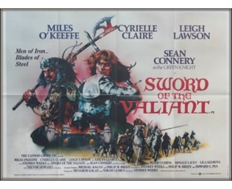 Collection of 5 Movie posters. Sword of the valiant UK quad folded. Condition C9 near mint, see glossary for condition scale.
