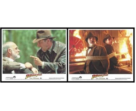 Indiana Jones Last Crusade Set of 3 Lobby Cards. Condition C9 near mint, see glossary for condition scale. Indiana Jones and 