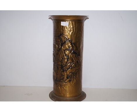 A large brass umbrella/stick holder height-43 cm