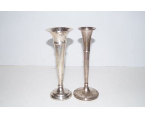 2 sterling silver bud vases 