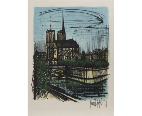 * BERNARD BUFFET (FRENCH 1928 - 1999), NOTRE DAME, PARIS 1968 original lithograph on paper image size 55cm x 41cm, overall si