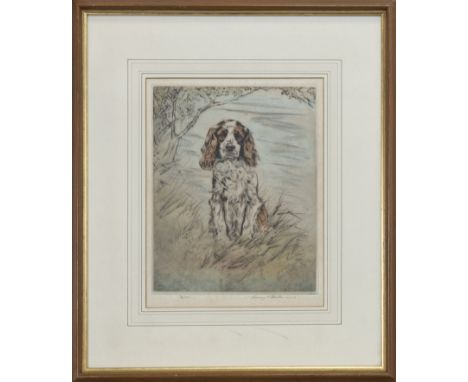 * HENRY WILKINSON (BRITISH 1921 - 2011), LONE HOUND limited edition colour drypoint, signed and numbered 70/150 in pencil ima