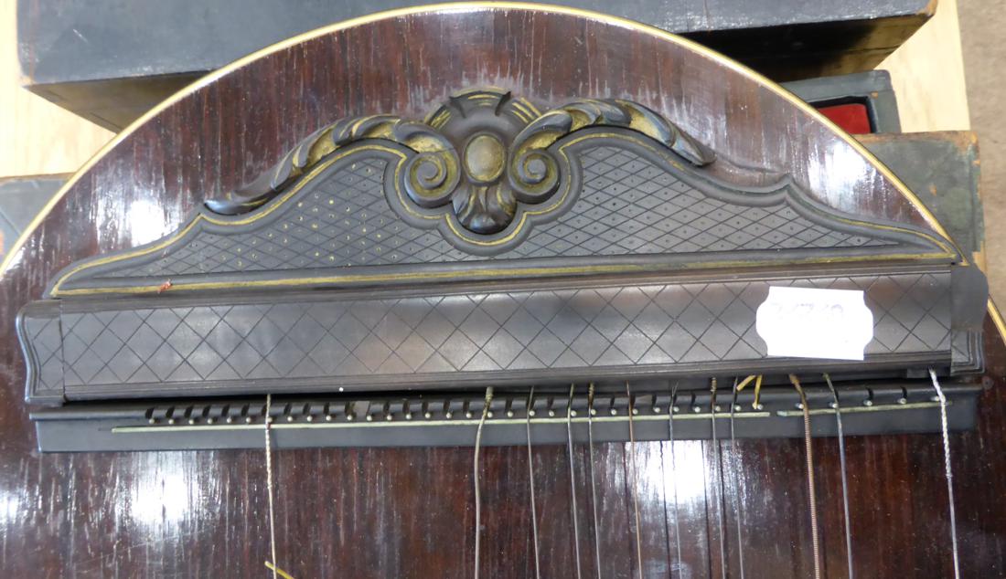 An Ornate 19th Century German Rosewood Zither by Xaver Kerschensteiner