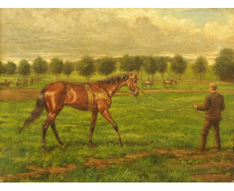 J.F. Herring, oil on canvas, race horses.  32 cm x 42 cm, framed, signed.   CONDITION REPORT:  Comparing signatures with othe