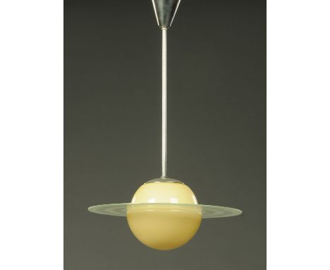 A "Saturn" light fitting, with flat concentric ring and chrome support.  Diameter 40 cm (see illustration). 