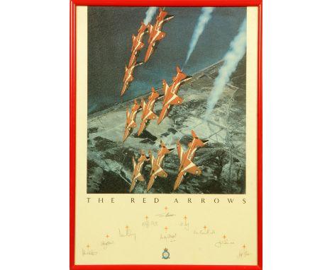 A Red Arrows art paper photographic print by the Japanese photographer Katshuiko Tokunaga, taken in 1989 over Cyprus in the R