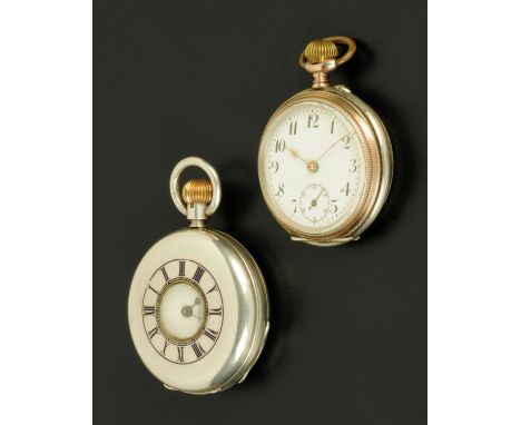 A silver cased pocket watch, by Carrington & Co., Regent Street, London, half Hunter, Birmingham 1901, knob wind, diameter 48