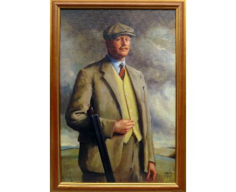 Portrait of A.F.Coryton, Hon. Sec. The Hampshire Hunt 1920 - 1933, 40cm x 60cm; framed and glazed 19th century etching of gam