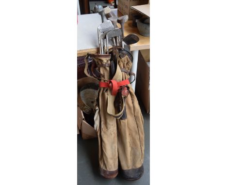 Two bags of vintage golf clubs