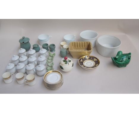 A selection of ceramics, to include a set from Denby comprising of a sugar bowl, two egg cups, a salt cellar and mustard pot,