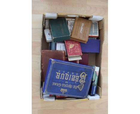 A selection of vintage card games including Bezique and pocket patience