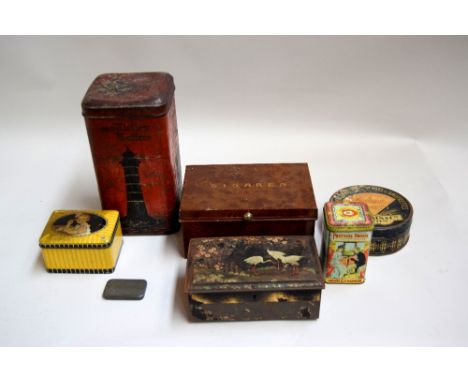 A selection of vintage metal boxes