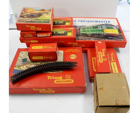 Boxed Tri-ang 00/HO-gauge model railway, including: RS.51 The Freightmaster electric train set, RS.27 electric model railway 