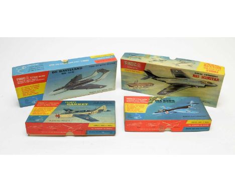Four boxed Frog scale model construction kits, military aircraft, 1:72nd scale.
